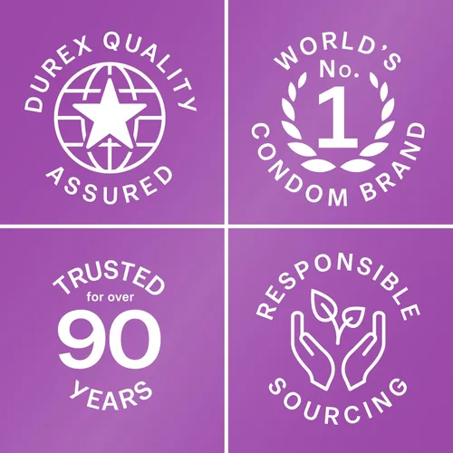 Vista 5 de Durex - Paquete Adventure de condones, lisos y estriados, a granel, preservativos de látex de ajuste regular