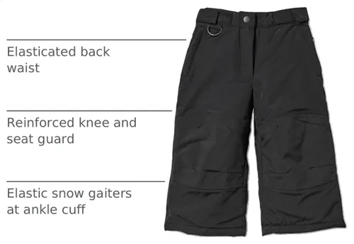 Vista 3 de Amazon Essentials Pantalones de esquí y nieve resistentes al agua para niñas Negro