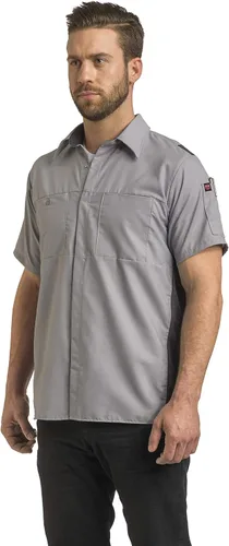 Vista 9 de Red Kap Camisa de manga corta Performance Plus para hombre con tecnología OilBlok Malla negra/carbón