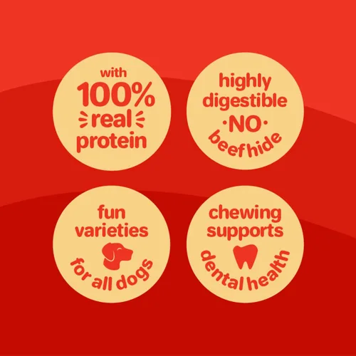Vista 4 de Hartz Oinkies Jerky Twists con cerdo ahumado naturalmente y pechuga de pollo real, masticables para perros altamente digeribles de larga duración, 8