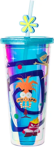 Vista 35 de Silver Buffalo Disney Una Loca Aventura de Goofy con Goofy, Max Goof, Roxanne y Bobby Zimuruski - Vaso de plástico para bebidas frías con tapa