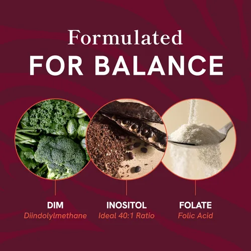 Vista 3 de Apoyo ovárico para el equilibrio hormonal para mujeres Ovulación saludable, ciclo menstrual y apoyo a la salud reproductiva Suplemento DIM