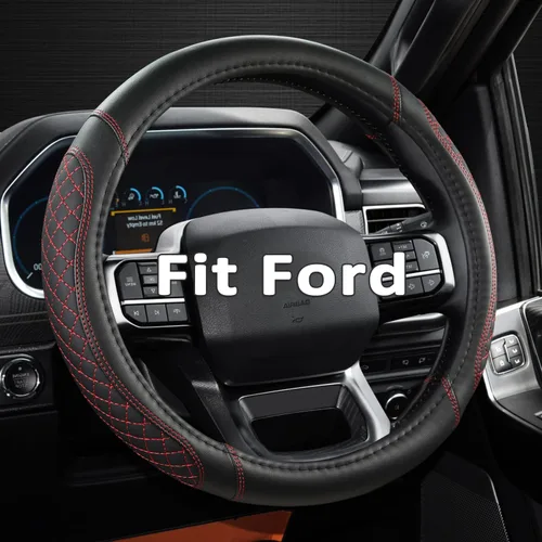Vista 8 de West Llama Funda para volante de automóvil para Ford F-150, F-250, F-350, Expedition (Negro, tamaño grande)