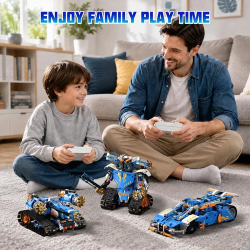 Vista 8 de Kit de construcción de robot STEM 3 en 1 588 piezas, robótica