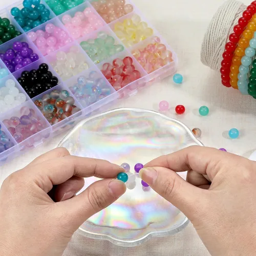 Vista 6 de 12 rollos de cuerda elástica plana de 0.028 in, cuerda elástica para pulseras, collares, cuentas de arcilla, cuentas de pony (10 colores)
