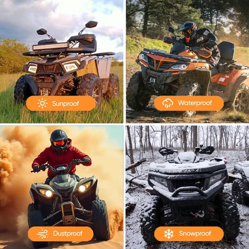 Vista 6 de Funda impermeable para cuatrimoto de 4 ruedas, resistente al polvo, anti rayos UV, resistente al viento, para todo tipo de clima
