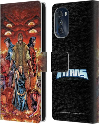 Vista 11 de Head Case Designs Funda de piel con licencia oficial de la Liga de la Justicia DC Comics #100 Variant Teen Titans Comic Art compatible con Motorola