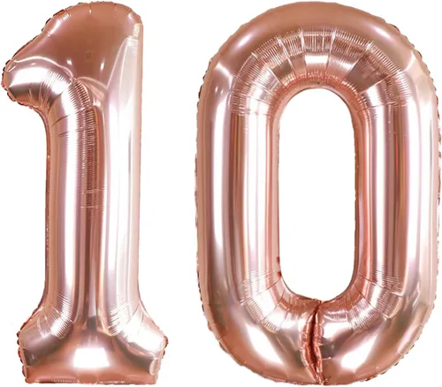 Vista 35 de AULE Globos grandes de 40 pulgadas con números 0 azules, globos grandes de números de aluminio, decoraciones de fiesta de cumpleaños de helio
