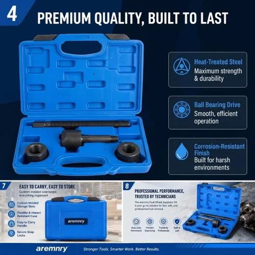 Vista 5 de Herramienta separadora de doble rueda, herramienta de extracción de cubo de rueda, empujador de una pieza, herramienta de extracción de doble rueda