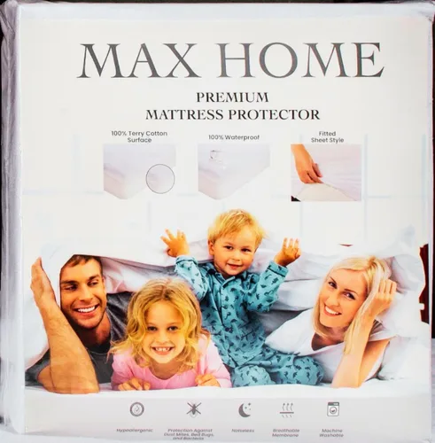 Vista 2 de Protector de colchón prémium 100% impermeable, tamaño individual, absorbente, algodón, cama, transpirable, con bolsillos elásticos, funda suave