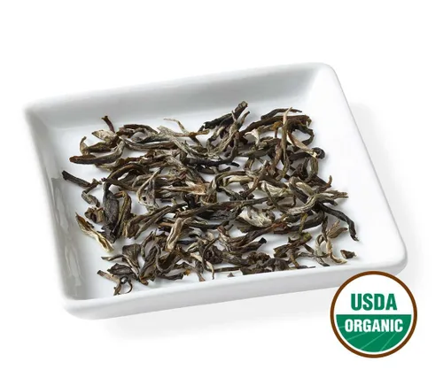 Vista 2 de Té Golden Moon Orgánico de Jazmín Verde - Hojas y Flores de la Mejor Calidad - Hojas Sueltas, Sin OMG - 1 Libra (192 Porciones)