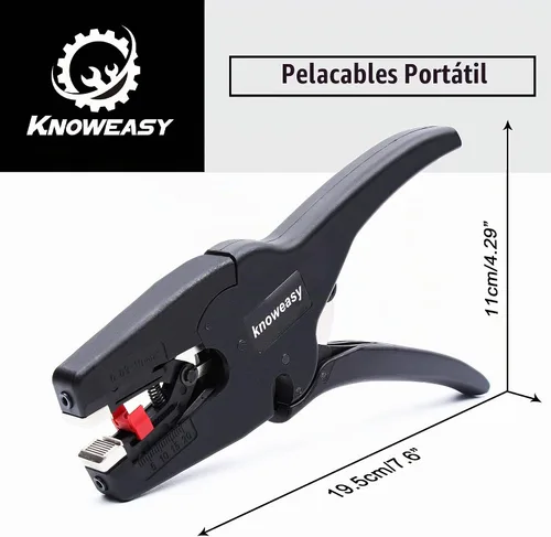 Vista 3 de Pelador de cables, herramienta de pelado de cables Knoweasy con cortador y herramienta de pelado de cables 2 en 1 funciona para electrónico