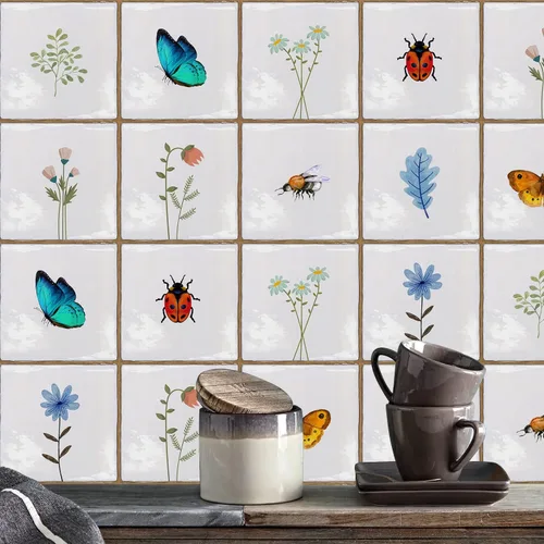Vista 44 de Alwayspon Vinilo adhesivo efecto piedra, pegatinas para azulejos de pared autoadhesivas, protector antisalpicaduras para cocina y baño, T026