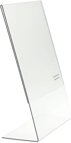 Vista 2 de Source One, marco grueso de acrílico para publicidades con respaldo inclinado color transparente, de 8.5 pulgadas x 11 pulgadas, paquete de 3