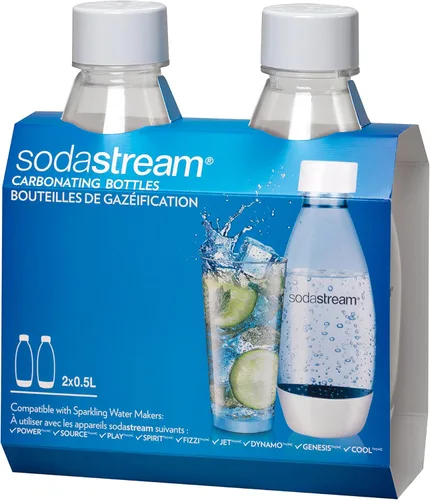Vista 5 de SodaStream 0.5L Paquete Doble de Botellas delgadas aptas para lavavajillas (Negro)