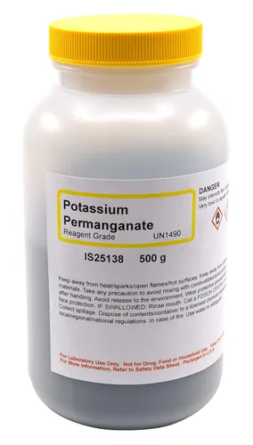 Vista 2 de Polvo de permanganato de potasio, 17.64 oz, grado reactivo, la colección química curada por Innovating Science
