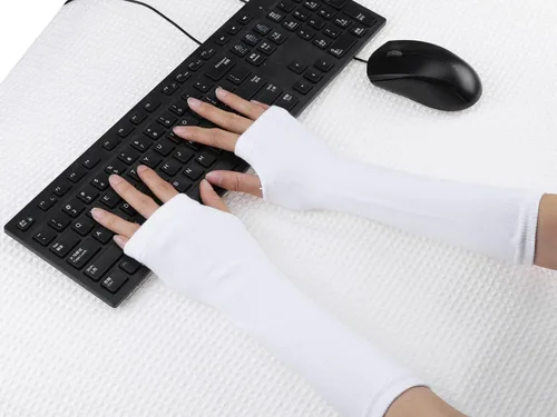 Vista 43 de Allegra K Calentadores de brazo sin dedos unisex de moda clásica