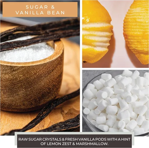 Vista 3 de A Cheerful Giver - Sugar & Vanilla Bean - Tarro de vela perfumado mediano de 16 onzas con tapa - Vela alegre - 80 horas de tiempo de combustión
