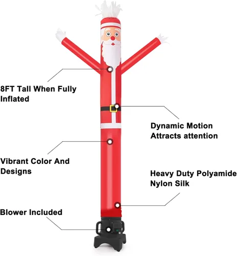 Vista 3 de MOUNTO Marioneta voladora de bailarín de 2,44 m con ventilador (Papá Noel)