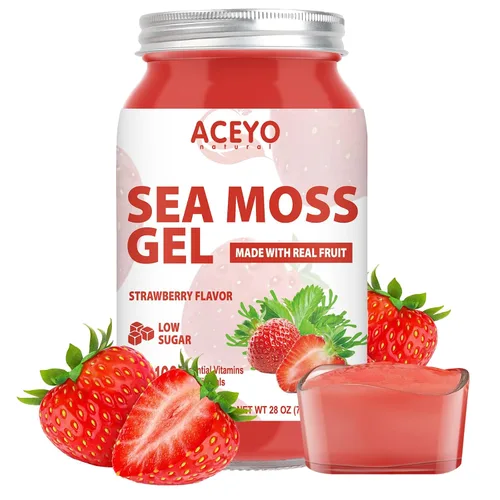 Vista 16 de ACEYO Gel de musgo marino irlandés (18 onzas) crudo vegano mango sabor piña 102 vitaminas y minerales cosechados en la naturaleza sin OMG