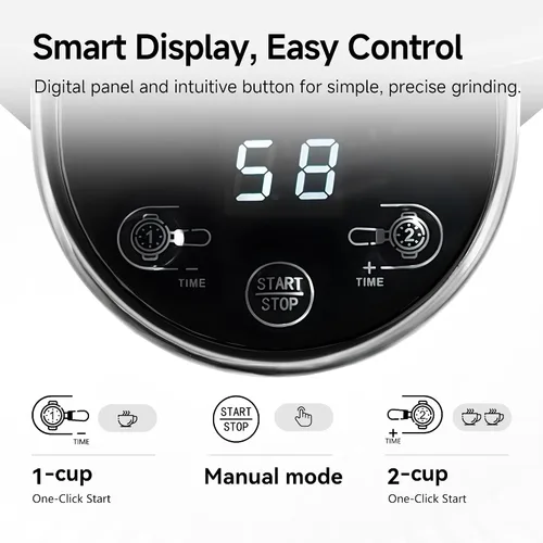 Vista 6 de Molinillo de café eléctrico HIBREW G3, tolva de gran capacidad de 7.4 onzas 40mm Conical Burr 31 Adjustable Settings,Anti-Static Double-Layer Air
