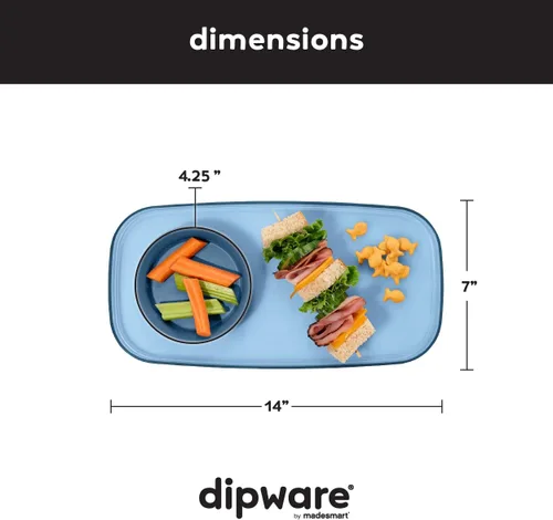 Vista 3 de madesmart dipware - Plato pequeño para servir, apilable y extraíble, para salsa, queso, ensalada, aceitunas, apto para lavavajillas y microondas