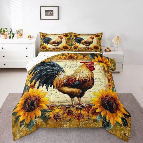 Vista 31 de Farm Aninmal - Juego de ropa de cama para niños, divertido juego de edredón de animales de granja para adolescentes y niñas, juegos de edredón