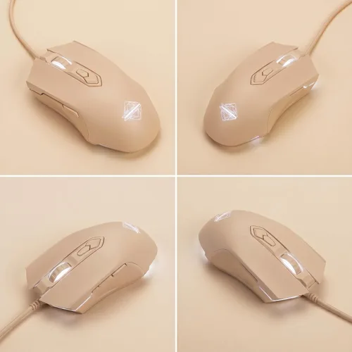 Vista 8 de Lomiluskr Ratón para juegos con cable RGB AJ52, 7 botones programables, ratones de computadora con iluminación RGB, 200-4800 DPI ajustable