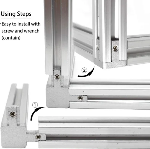 Vista 6 de 8Pcs 2020 Extrusión de Aluminio Ranura en T Bracket de Esquina Serie 20 Hardware Extruido Conector Tri 3 Vías con Tornillo de Ajuste para Perfil