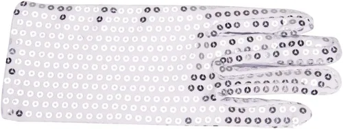 Vista 6 de PURFUN Guantes de baile de lentejuelas brillantes para adultos, disfraz de Halloween, guantes cortos con purpurina