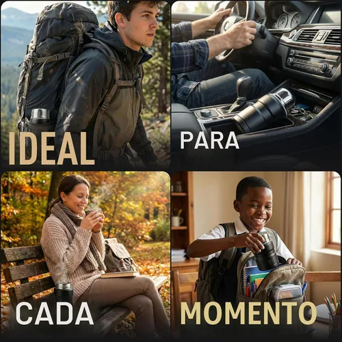 Vista 8 de Earth&ME Termo de acero inoxidable para alimentos calientes de 17 onzas con cuchara plegable, recipiente de alimentos aislado al vacío, termo