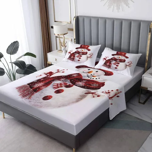 Vista 8 de Sábanas de Navidad tamaño individual – Sábanas de cama a rayas rojas y verdes, microfibra suave, bolsillo profundo, sábanas y fundas de almohada