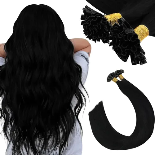 Vista 29 de Ugeat - Extensiones de cabello humano con microanillo, 14 pulgadas, extensiones de cabello Remy con microcuentas de 1 gm/hebra, 50 gms, extensiones