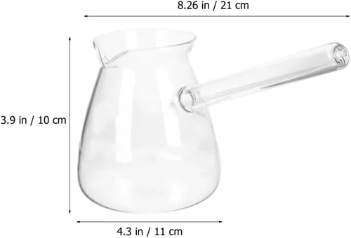 Vista 7 de Cabilock Tetera de cristal negro, 15.2 fl oz para estufa con mango lateral y calentador incorporado