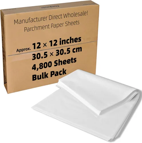 Vista 10 de Cuadrados de papel pergamino pequeños comerciales de 4 x 4 pulgadas (43,200 hojas), sin blanquear, antiadherentes, precortados, para envoltorios