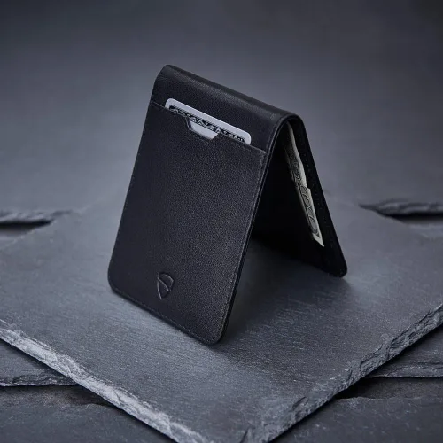 Vista 7 de Vaultskin MANHATTAN - Cartera delgada y minimalista plegable y soporte para tarjetas de crédito con bloqueo RFID e ideal para bolsillo frontal