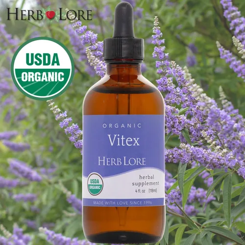 Vista 3 de Herb Lore Organic Vitex Tincture - Suplemento líquido de casteberry para mujeres, extracto de bayas de árbol casto, base de alcohol