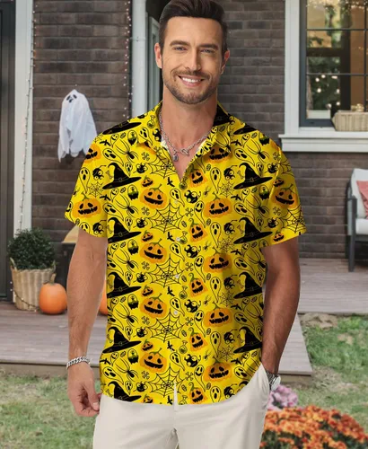 Vista 129 de KYKU - Camisa hawaiana funky para hombre, ropa tropical para vacaciones en Palm Beach