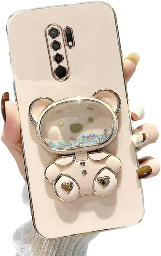 Vista 53 de Miagon Bear - Funda con soporte para espejo para Xiaomi Redmi A1, Quicksand Glitter Electroplated Soft TPU Protector Slim a prueba de golpes