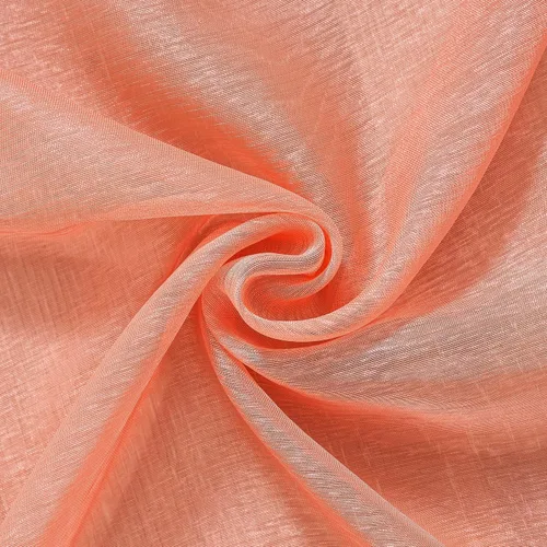Vista 9 de 2 paneles de cortinas traslúcidas coral para dormitorio de 63 pulgadas de largo, cortinas semitraslúcidas con ojales para sala de estar, cortinas