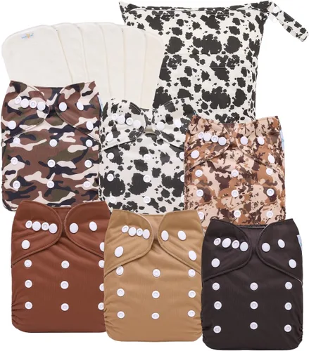 Vista 14 de babygoal Pañales de tela para recién nacidos, paquete de 13 unidades para niños prematuros de 5-12 libras, 6 unidades con 6 insertos y bolsa