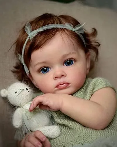 Vista 9 de Angelbaby Muñeca Reborn Realista de 24" para Niños - Suave, con Peso y Realista para Regalos de Niños