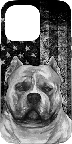 Vista 21 de Patriotic American Bully Dog on Grunge American Flag Dog Case for iPhone 17