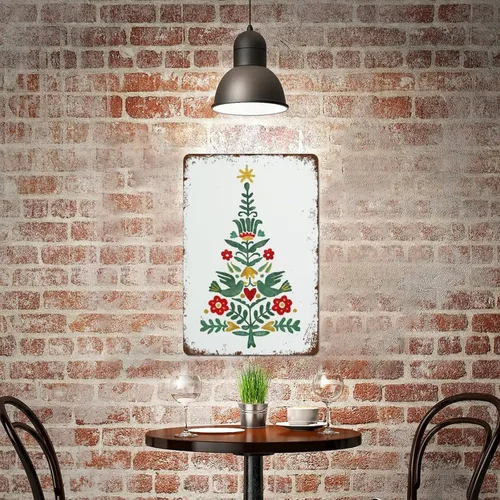 Vista 6 de NAMEY Impresión de Navidad escandinava, árbol de acuarela, decoración, decoración navideña, impresión de arte popular noruego, sueco, polaco, danés