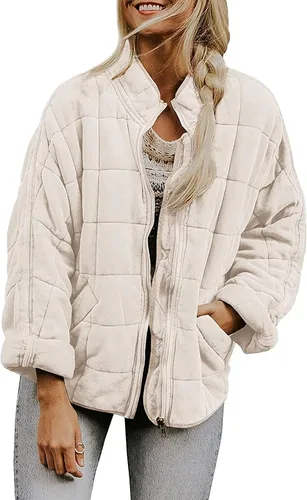 Vista 2 de RUIY Chaquetas de otoño e invierno para mujer, con cremallera, de forro polar, ligeras, cómodas, elegantes