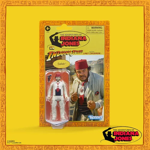 Vista 5 de Indiana Jones and The Last Crusade Retro Collection Figura de acción de Sallah, 3.75 pulgadas, juguetes para niños a partir de 4 años