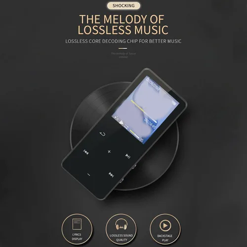 Vista 2 de Jectse Reproductor de MP3 con Bluetooth, reproductor MP3 MP4 Reproductor de música portátil con 1.8 pulgadas, sonido sin pérdidas de alta fidelidad