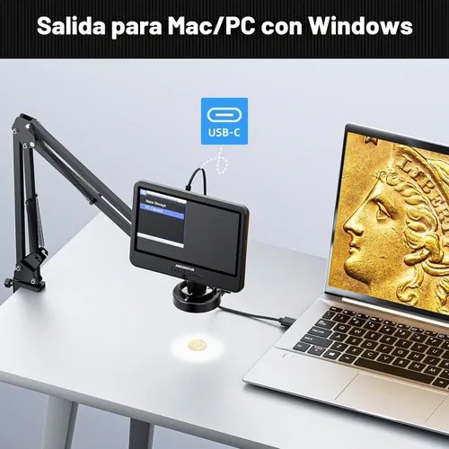 Vista 7 de Andonstar AD109 Microscopio digital con pantalla de 10,1" para reparación de soldadura