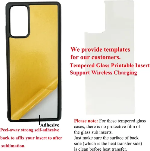 Vista 2 de JUSTRY 5 fundas para teléfono de sublimación compatibles con Samsung Galaxy S20 Plus, vidrio templado, fácil de sublimar, bricolaje, 2 en 1, goma