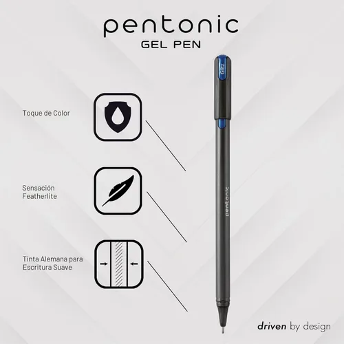 Vista 2 de Pentonic Bolígrafos de Gel con Purpurina, 10 unidades, 10 colores surtidos, punta gruesa de 1.0 mm, escritura suave para journaling, toma de notas